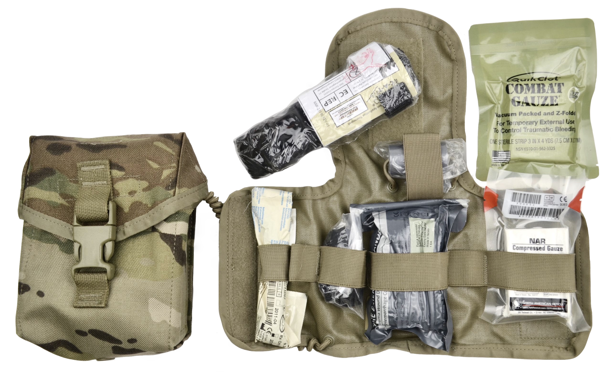 Tactical Soldiers 1st Aid Medic IFAK Trauma Kit Large MOLLE Gear Pouch MULTICAM 